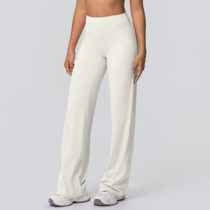 Casual High-waisted Loose-fit Solid-color Yoga Pants That Hug The Hips