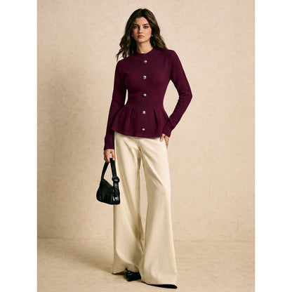 Retro Single-breasted Chic Long-sleeved Top