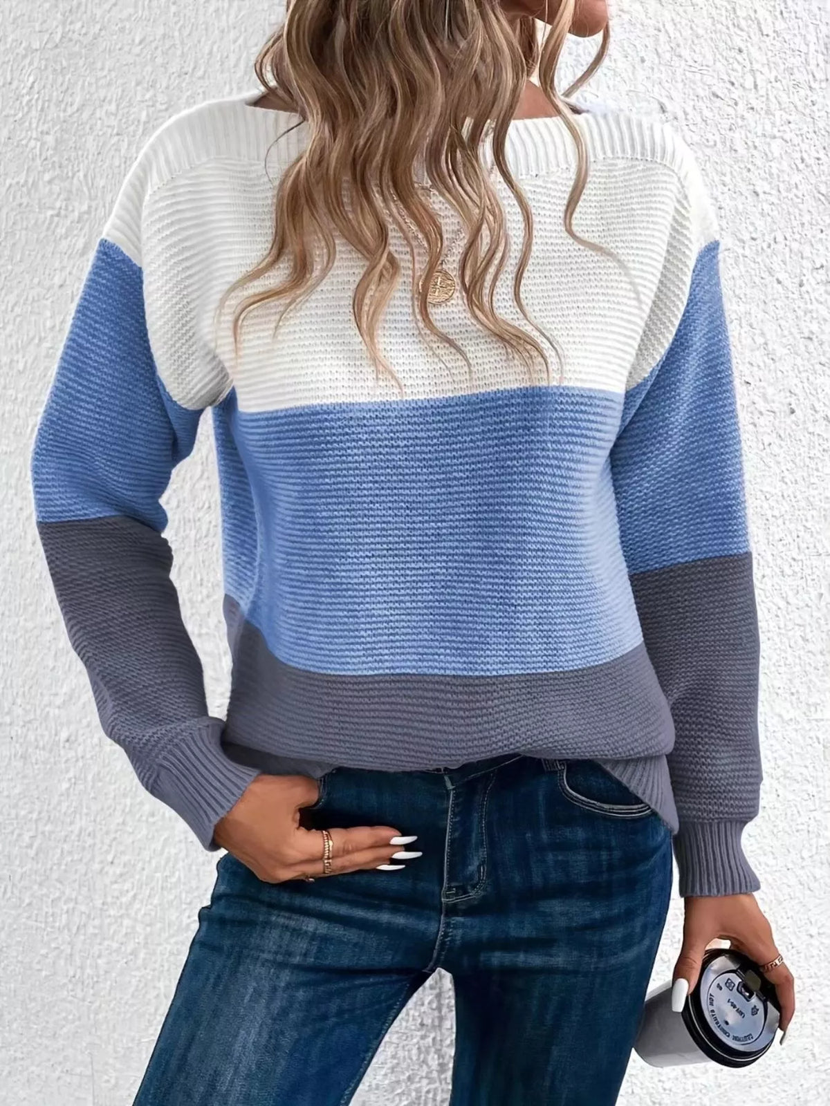 Color Block Long Sleeve Sweater