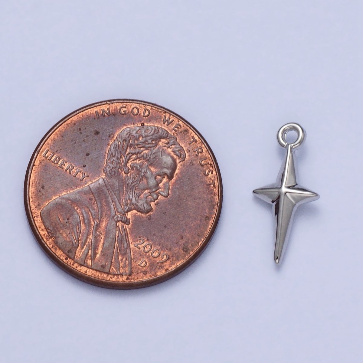 Celestial North Star 14mm Long Puffed Add-On Charm in Gold &amp; Silver | AC046