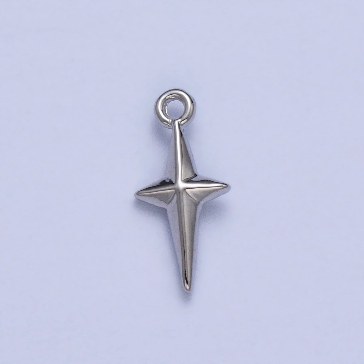 Celestial North Star 14mm Long Puffed Add-On Charm in Gold &amp; Silver | AC046