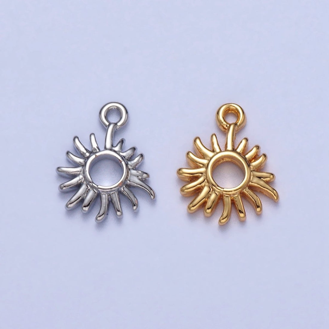 Celestial Shinning Sun Laser Beam Open Add-On Charm in Gold &amp; Silver | AC040