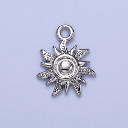 Celestial Textured Bohemian Yogi Sun Charm in Gold &amp; Silver | AC-030