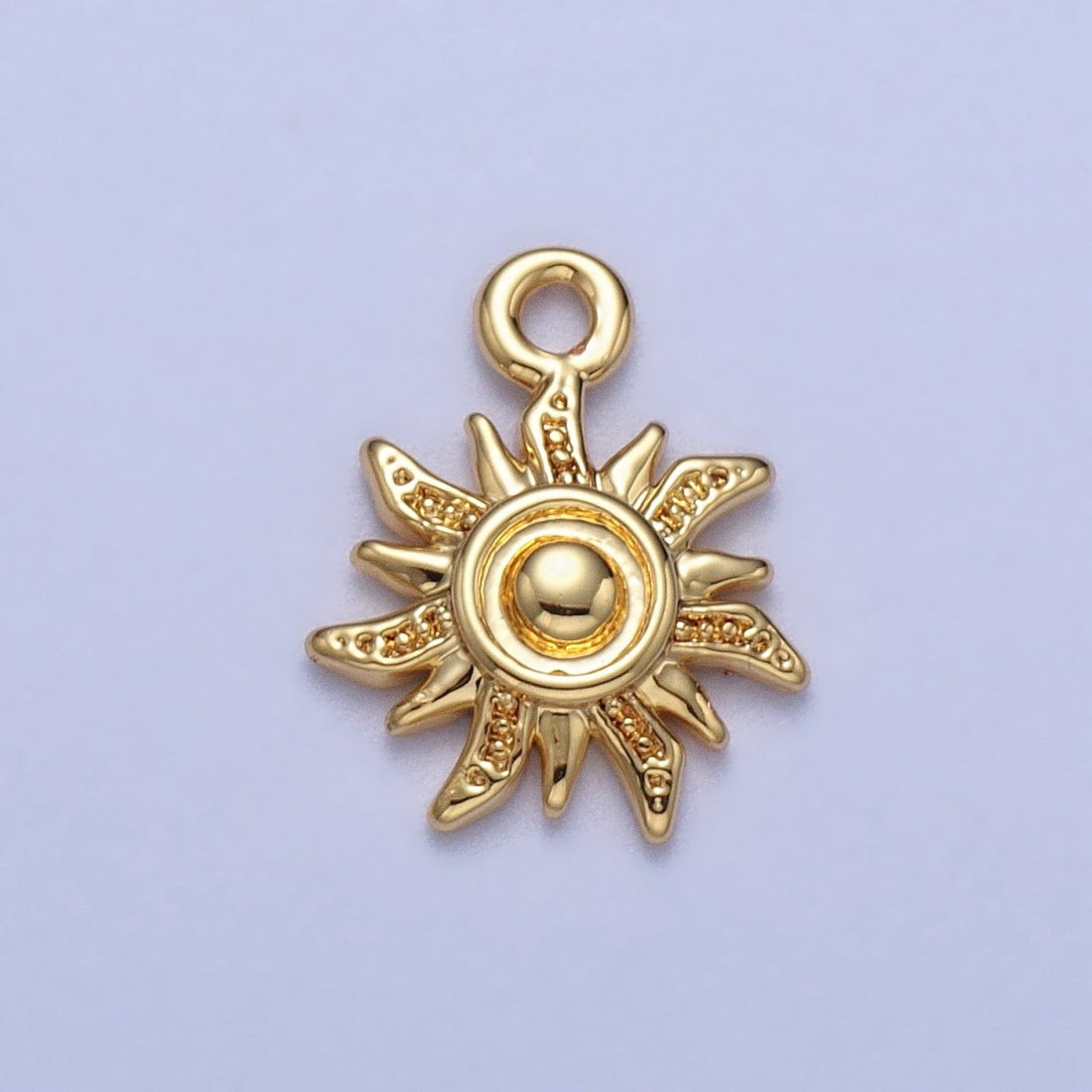 Celestial Textured Bohemian Yogi Sun Charm in Gold &amp; Silver | AC-030