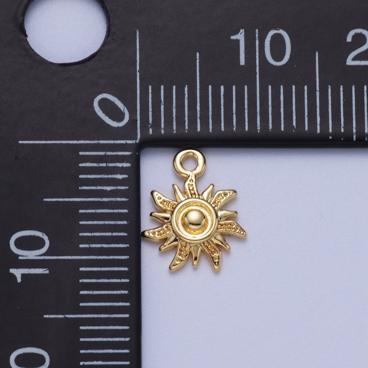 Celestial Textured Bohemian Yogi Sun Charm in Gold &amp; Silver | AC-030