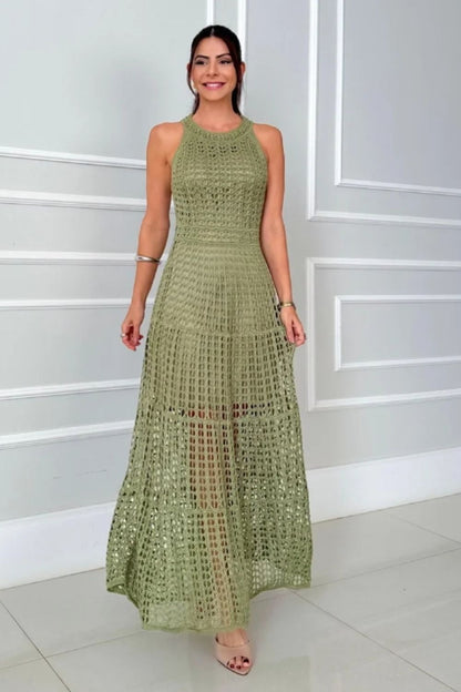 Long Sleeveless Cutout Maxi Dress Chic &amp; Flowy Summer Style Comfortable Dress For Summer