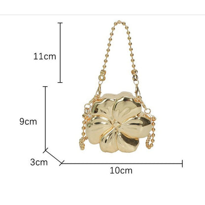 Elegant Flower Gold Acrylic Bag – Mini Dinner Bag &amp; Prom Bag for Weddings, Parties, and Evenings