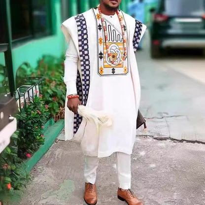 African Ethnic Print Casual Men&