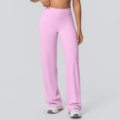 Casual High-waisted Loose-fit Solid-color Yoga Pants That Hug The Hips