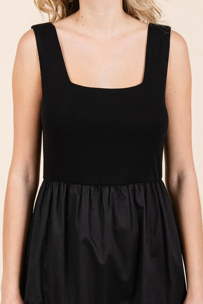 Mittoshop Mix Media Square Neck Maxi Dress