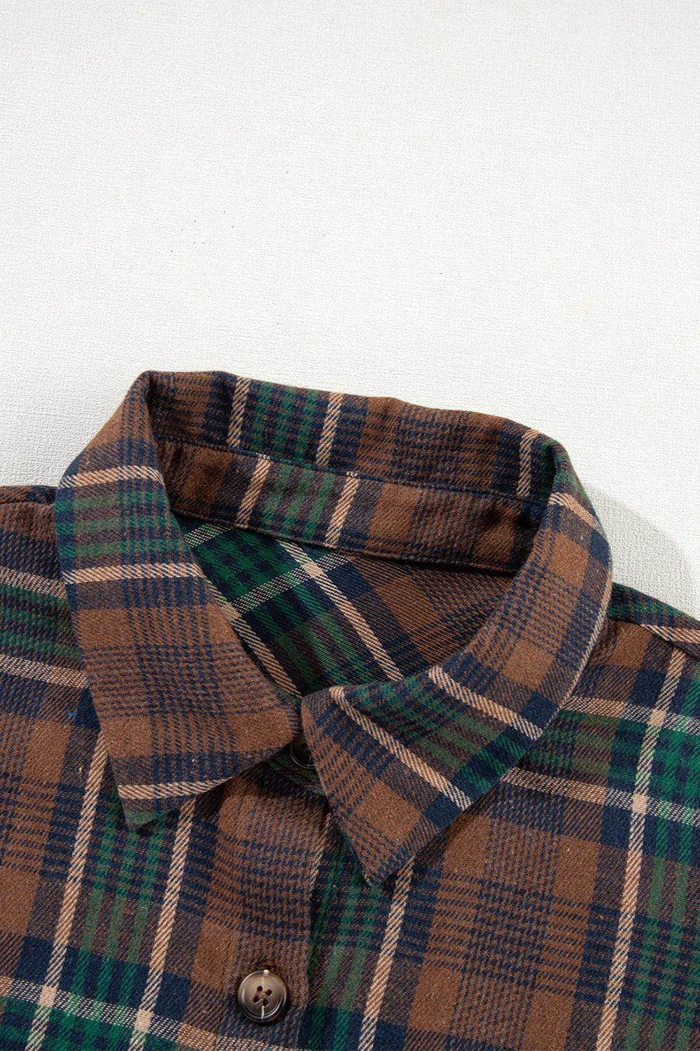 Plaid Button Up Long Sleeve Jacket for Women Stylish Fit
