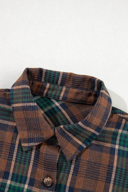 Plaid Button Up Long Sleeve Jacket for Women Stylish Fit