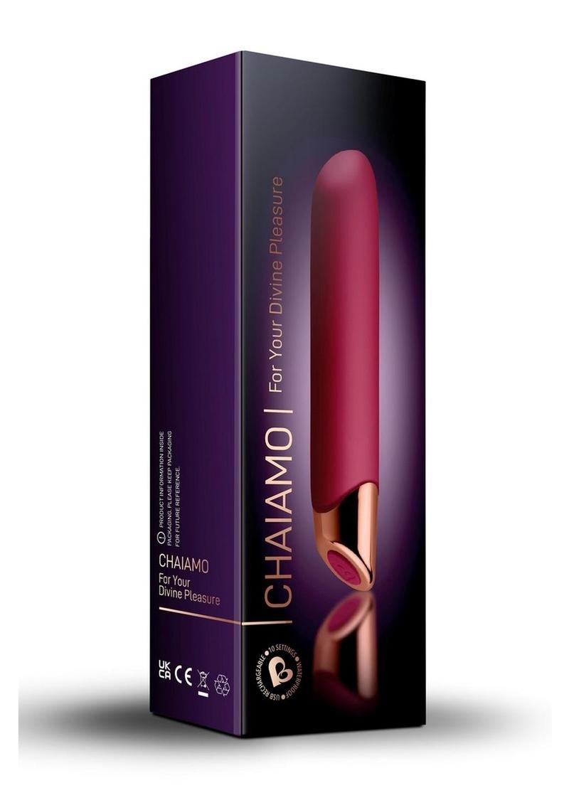 Chaiamo Rechargeable Silicone Vibrator Black with Rose Gold Accent