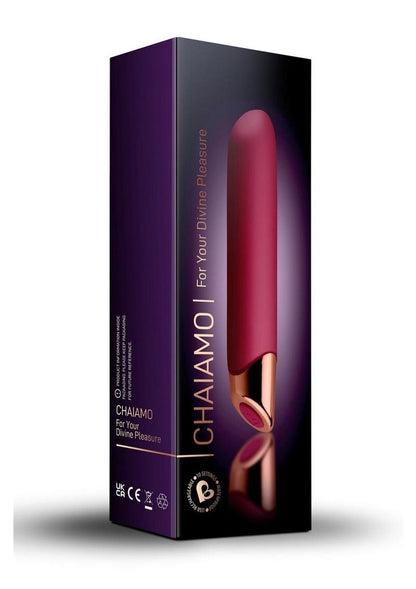 Chaiamo Rechargeable Silicone Vibrator Black with Rose Gold Accent