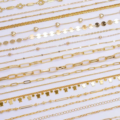 Charm Bar Chain Mystery Bag Sampler 10 Random Gold Chain