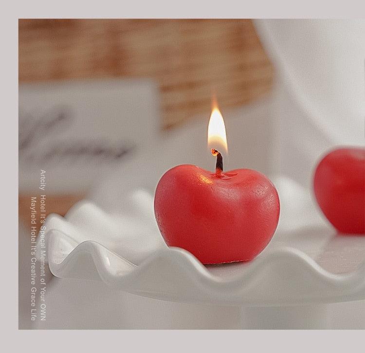 Cherry Candle Creative Decoration Soy Wax Aromatherapy Candle Home Decoration Scented Candle Red Cherry Candle Cherry Shaped Scented Candle Mini Paraffin Wax Candle Small Scented Candle Wax Decorative Candle For Bedroom Bathroom Decoration Parties