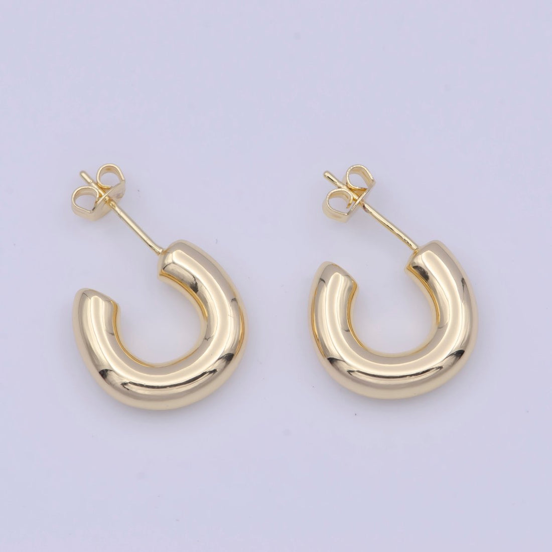 Chubby hoop earrings for women chunky hoop earring gold hoop earrings tube hoop earrings lightweight minimalist AD-585