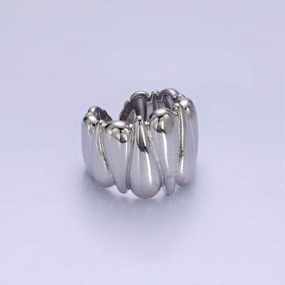 Chunky 14K Gold Filled Upside Down Tear Drop Ring in gold and silver  | O1272 1273