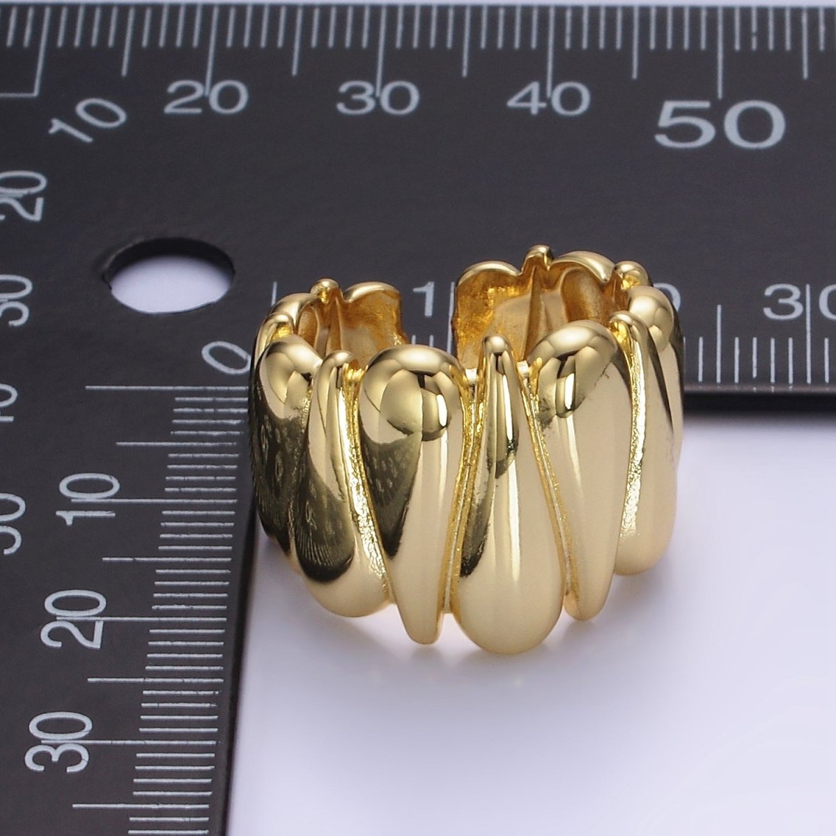 Chunky 14K Gold Filled Upside Down Tear Drop Ring in gold and silver  | O1272 1273