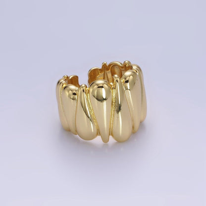 Chunky 14K Gold Filled Upside Down Tear Drop Ring in gold and silver  | O1272 1273