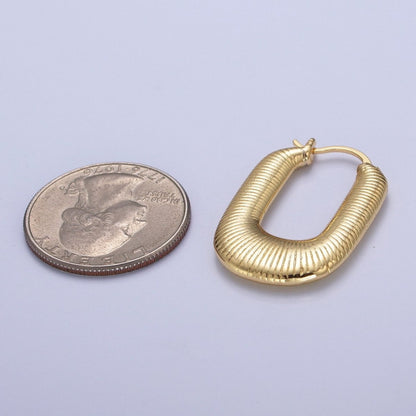 Chunky Bohemian Hoop Earring Gold Braided Hoop T-413