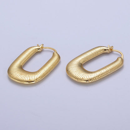 Chunky Bohemian Hoop Earring Gold Braided Hoop T-413