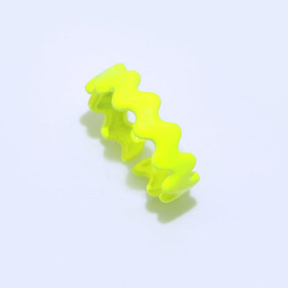 Chunky Brass Enamel Ring The Wave Open Adjustable Ring for Stackable Y2K Ring