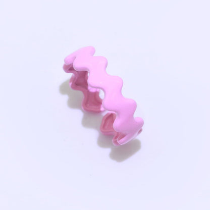 Chunky Brass Enamel Ring The Wave Open Adjustable Ring for Stackable Y2K Ring