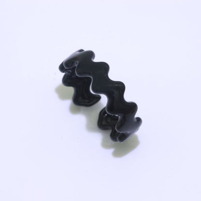 Chunky Brass Enamel Ring The Wave Open Adjustable Ring for Stackable Y2K Ring