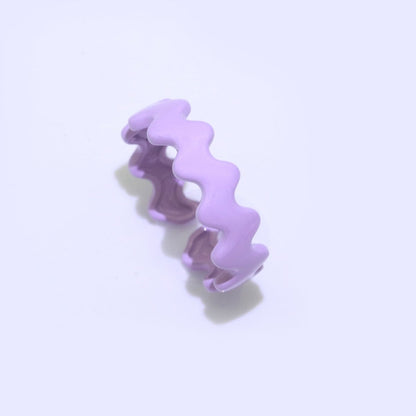 Chunky Brass Enamel Ring The Wave Open Adjustable Ring for Stackable Y2K Ring