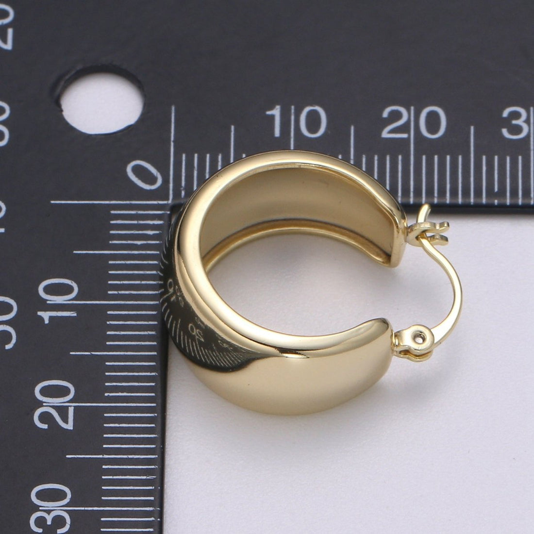 Chunky Gold Earrings, Minimalist Wide Dome Hoop Earrings in 16k Gold Filled Available in Thick Gold Chunky Hoops P-085