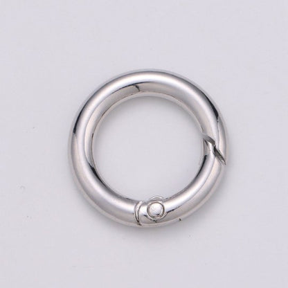 Chunky Gold Spring Gate Ring, Circle Push Gate ring 24mm Round Ring, Charm Holder 24K Gold Filled Clasp for Link Chain Connector L-036~L-038 L041
