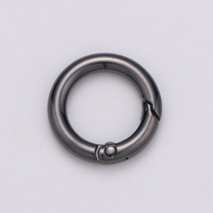 Chunky Gold Spring Gate Ring, Circle Push Gate ring 24mm Round Ring, Charm Holder 24K Gold Filled Clasp for Link Chain Connector L-036~L-038 L041