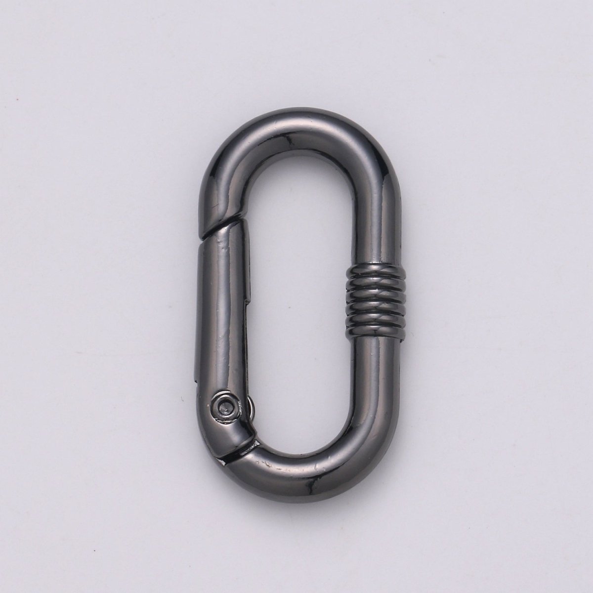 Chunky Gold Spring Gate Ring, Push Gate ring, 17x30mm Oval Ring, Charm Holder 24K Gold Filled Clasp for Link Chain Connector L-024 - L-027