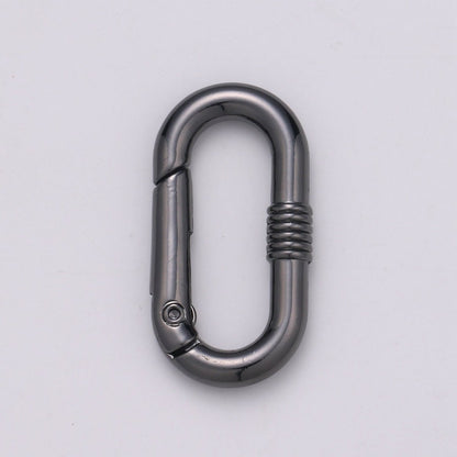 Chunky Gold Spring Gate Ring, Push Gate ring, 17x30mm Oval Ring, Charm Holder 24K Gold Filled Clasp for Link Chain Connector L-024 - L-027