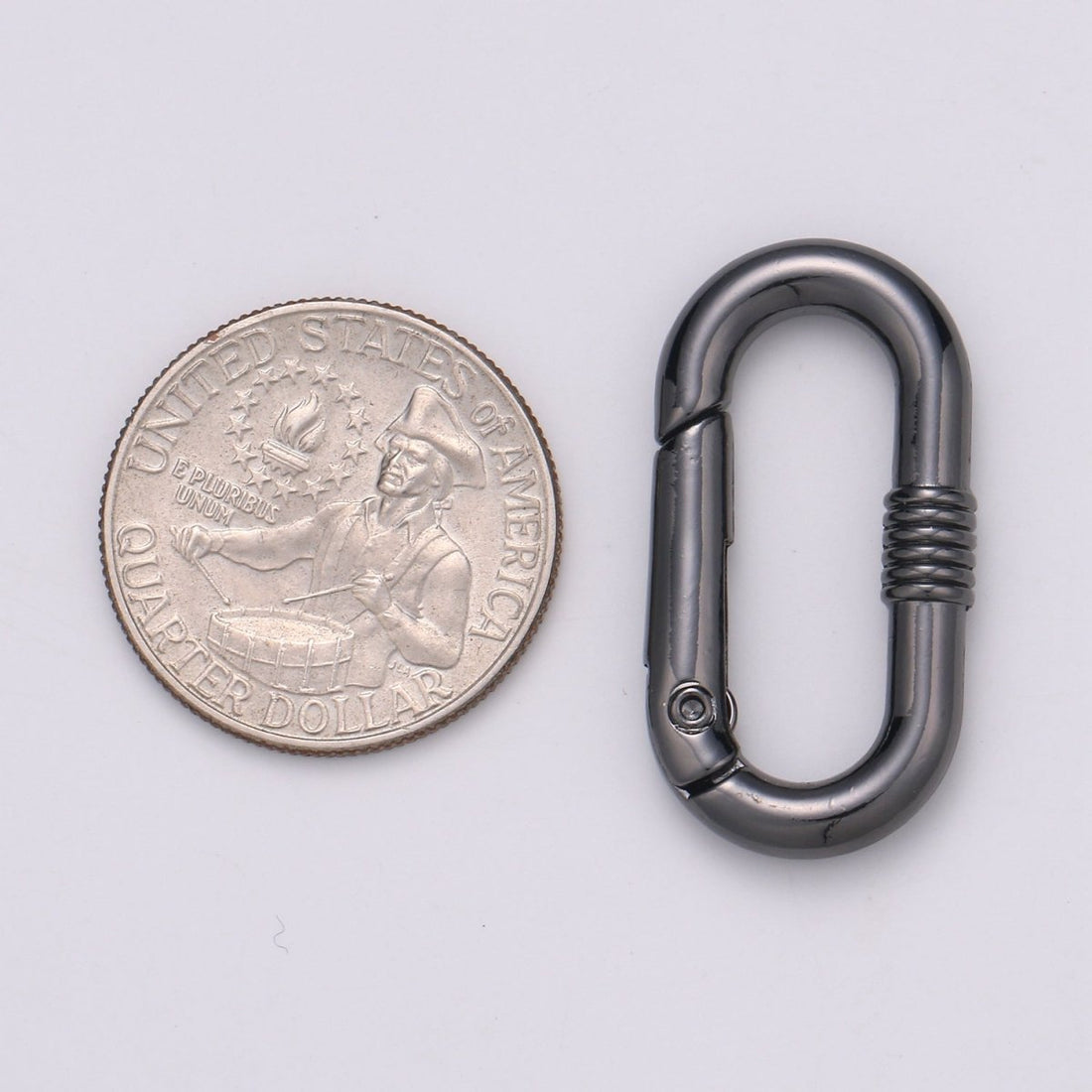 Chunky Gold Spring Gate Ring, Push Gate ring, 17x30mm Oval Ring, Charm Holder 24K Gold Filled Clasp for Link Chain Connector L-024 - L-027