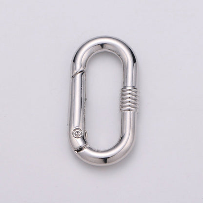 Chunky Gold Spring Gate Ring, Push Gate ring, 17x30mm Oval Ring, Charm Holder 24K Gold Filled Clasp for Link Chain Connector L-024 - L-027