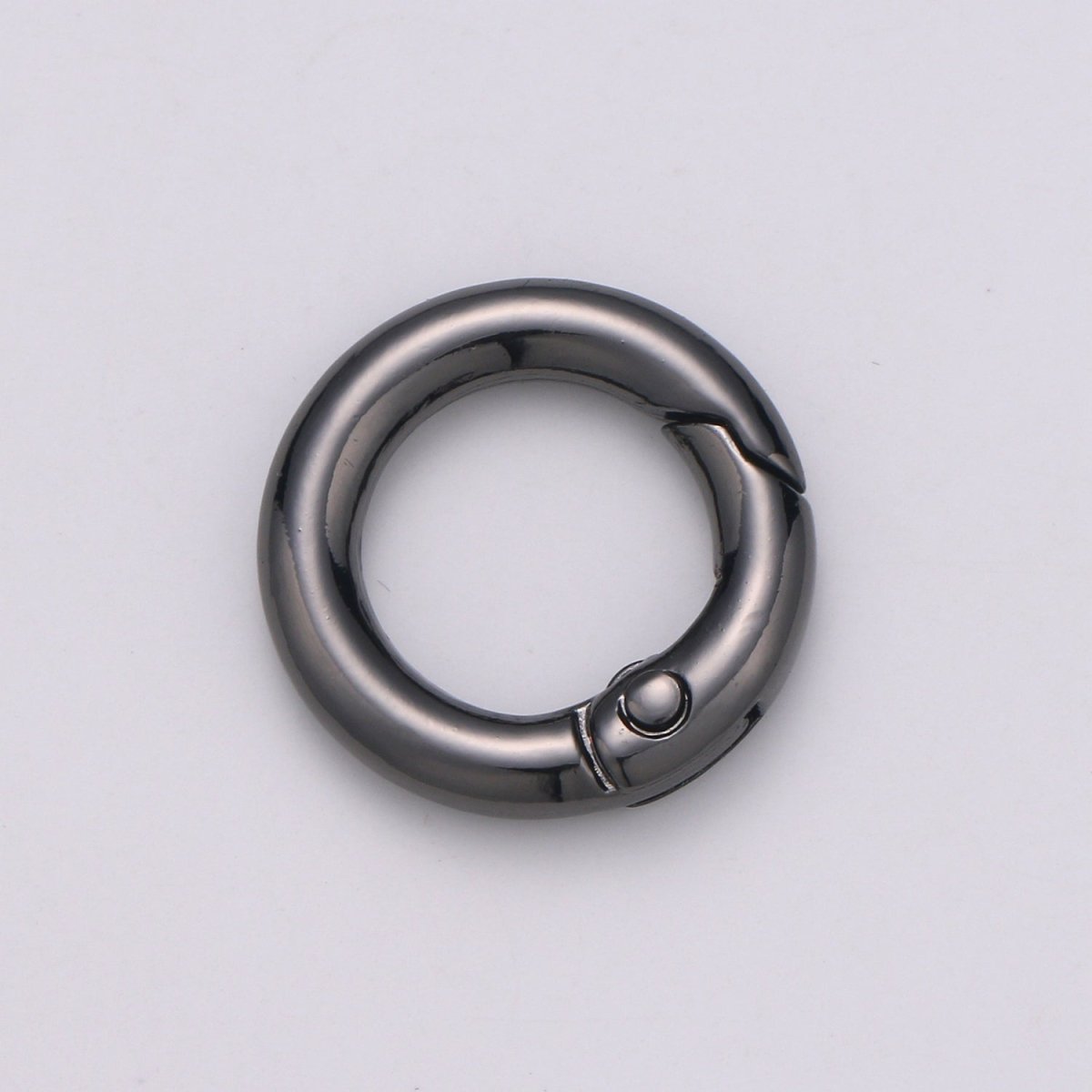 Chunky Gold Spring Gate Ring, Push Gate ring, 20mm Round Ring, Charm Holder 24K Gold Filled Clasp for Link Chain Connector L-032~L035 L084 L085