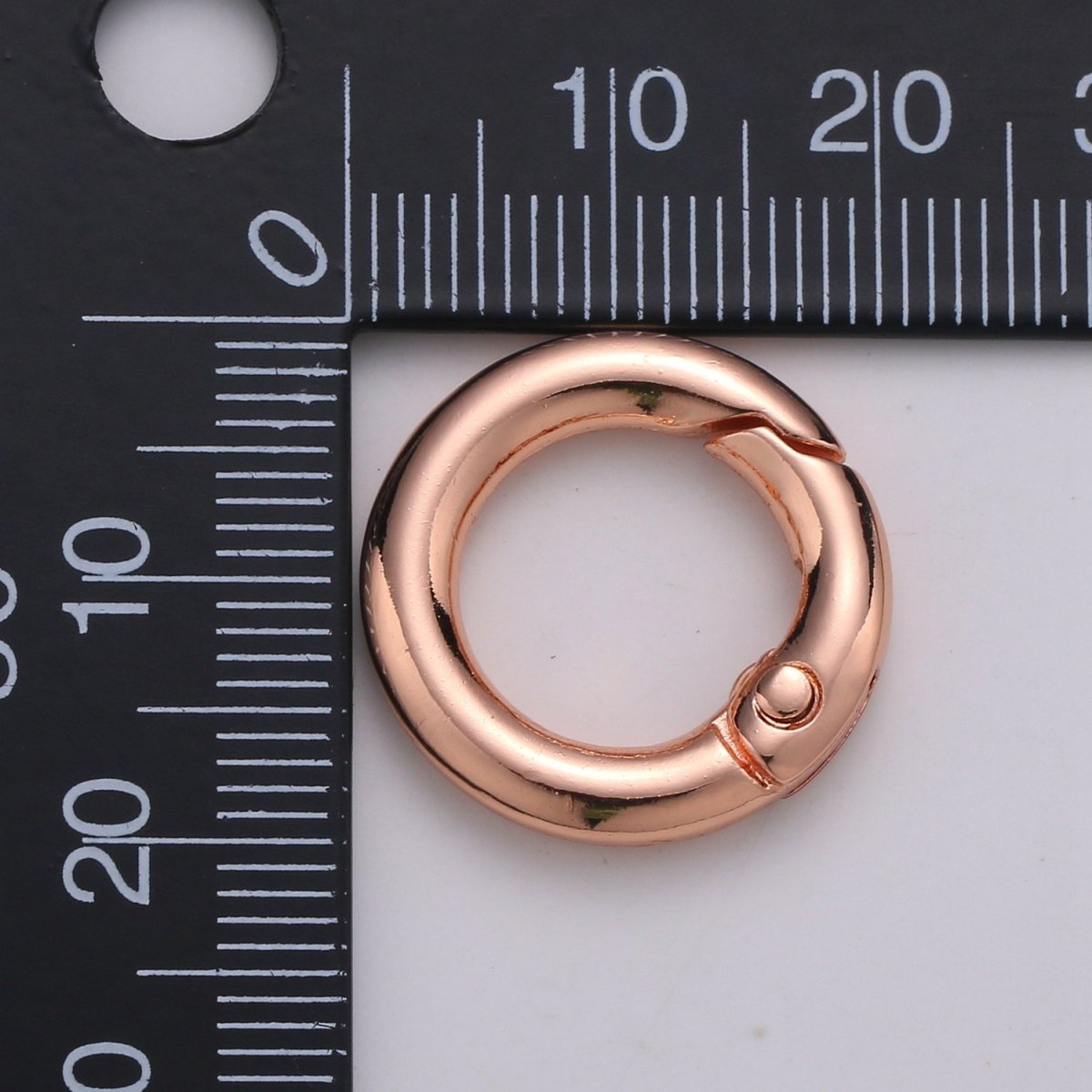 Chunky Gold Spring Gate Ring, Push Gate ring, 20mm Round Ring, Charm Holder 24K Gold Filled Clasp for Link Chain Connector L-032~L035 L084 L085