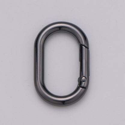 Chunky Gold Spring Gate Ring, Push Gate ring, 24x38mm Oval Ring, Charm Holder 24K Gold Filled Clasp for Link Chain Connector L-044~L-047