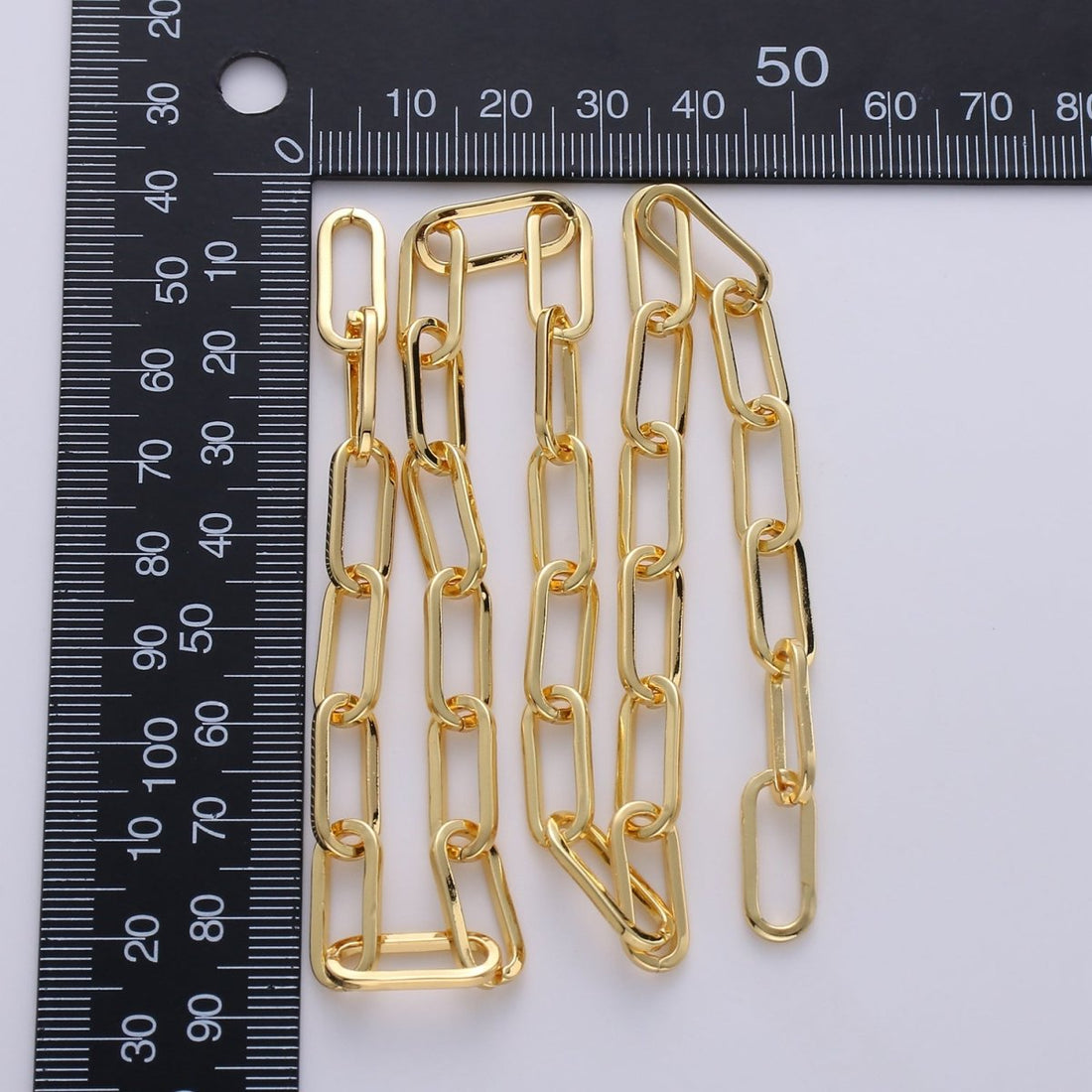 Chunky Paperclip Chain Necklace 16x7mm 24K Gold Filled Jumbo Link Paper Clip Chain 1 yard Lead, Nickel Free Unfinished Link Chain | ROLL-232