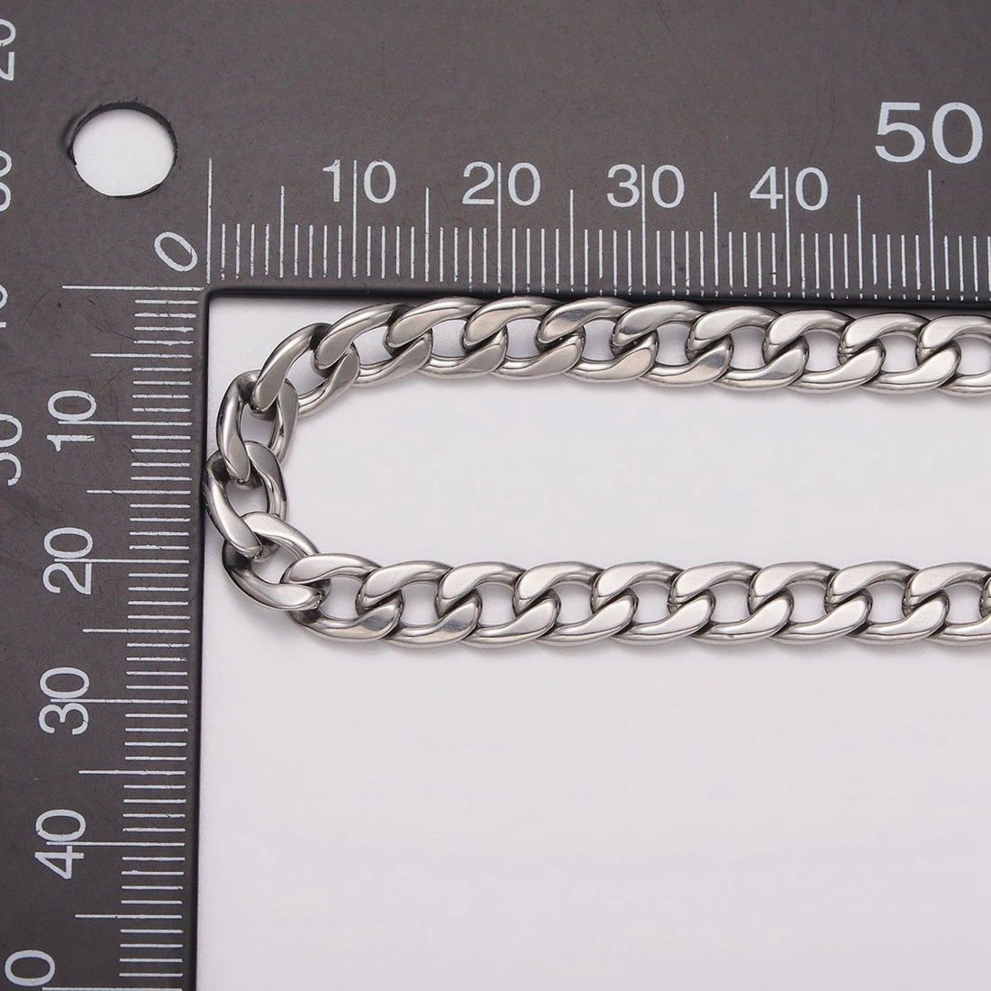 Chunky Silver Miami Cuban Curb Chain by Yard Soldered Closed 8.4mm links | ROLL-1491 Clearance Pricing