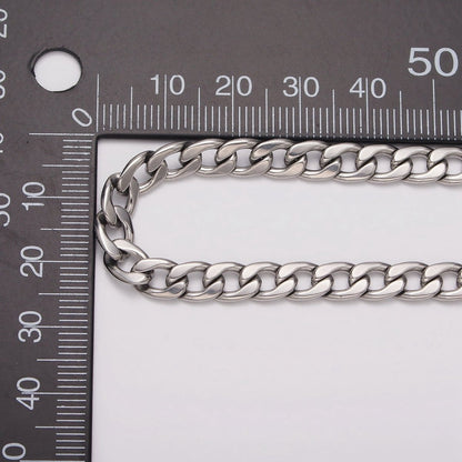 Chunky Silver Miami Cuban Curb Chain by Yard Soldered Closed 8.4mm links | ROLL-1491 Clearance Pricing