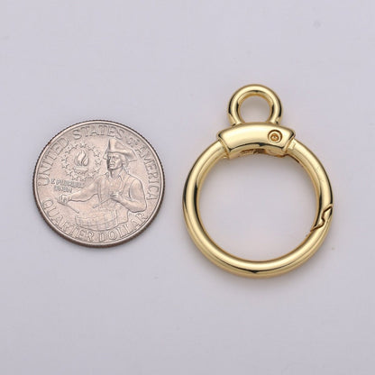 Circle Push Gate Ring with Rings, Snap Clip Spring Ring, Charm Holder Clasp For Connector Wristlet Holder  L-020 L-021