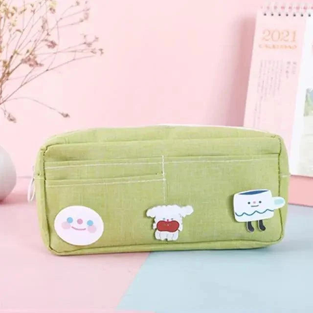 Classic Cartoon Large Capacity Stylish Students Pencil Pouch Cute Creative Design Case For School
