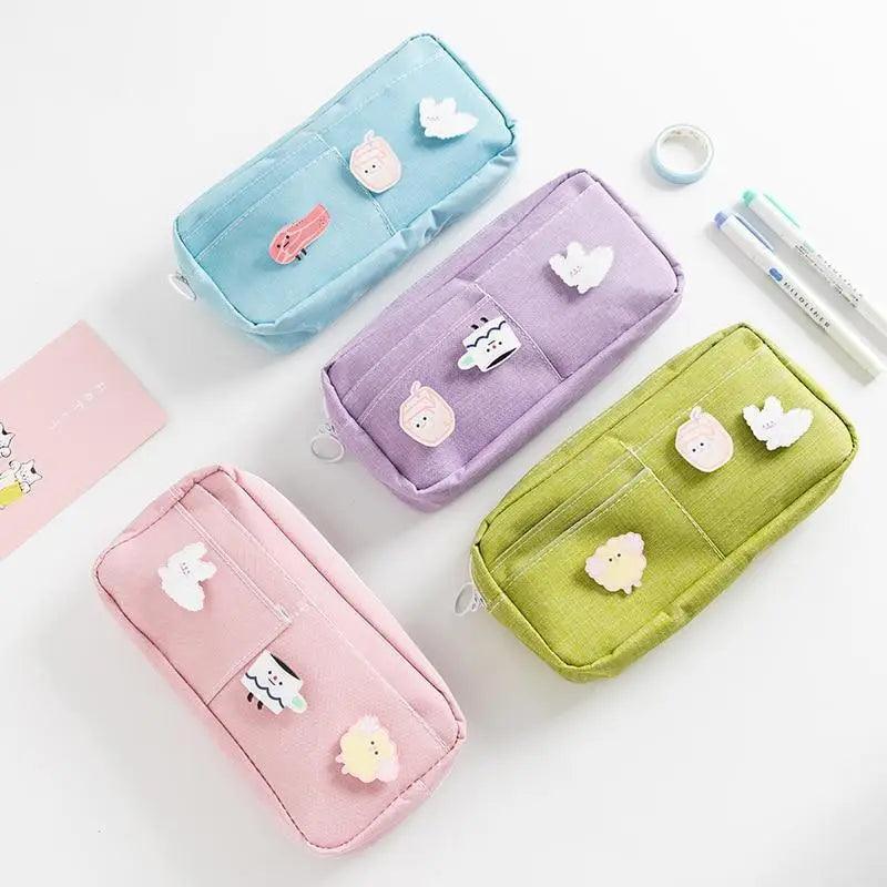 Classic Cartoon Large Capacity Stylish Students Pencil Pouch Cute Creative Design Case For School