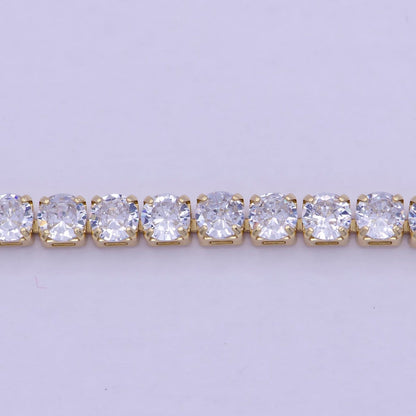 Classic Gold Tennis Bracelet, Cubic Zirconia Dainty Diamond Bracelet for Minimalist Jewelry | WA-789 Clearance Pricing