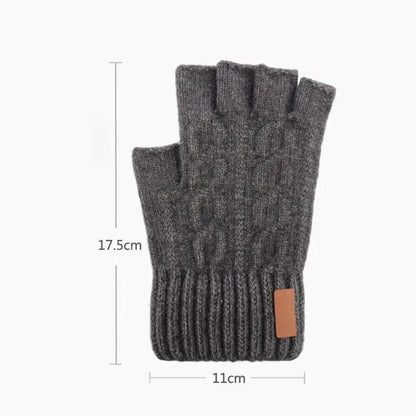 Classic Knitted Fingerless Winter  Unisex Outdoor Gloves For Men Women Retro Soft Unisex Stretch Elastic Warm Half Finger Cycling Gloves