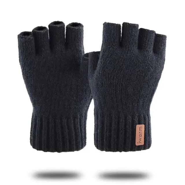 Classic Knitted Fingerless Winter  Unisex Outdoor Gloves For Men Women Retro Soft Unisex Stretch Elastic Warm Half Finger Cycling Gloves
