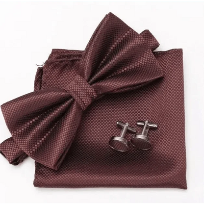 Classic Men Bowtie  Cufflinks Set Casual Men&